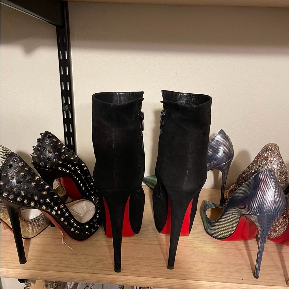 Christian Louboutin Daf Platform Bootie 160 blk Veau Velour suede lthr EU36 - Picture 14 of 14